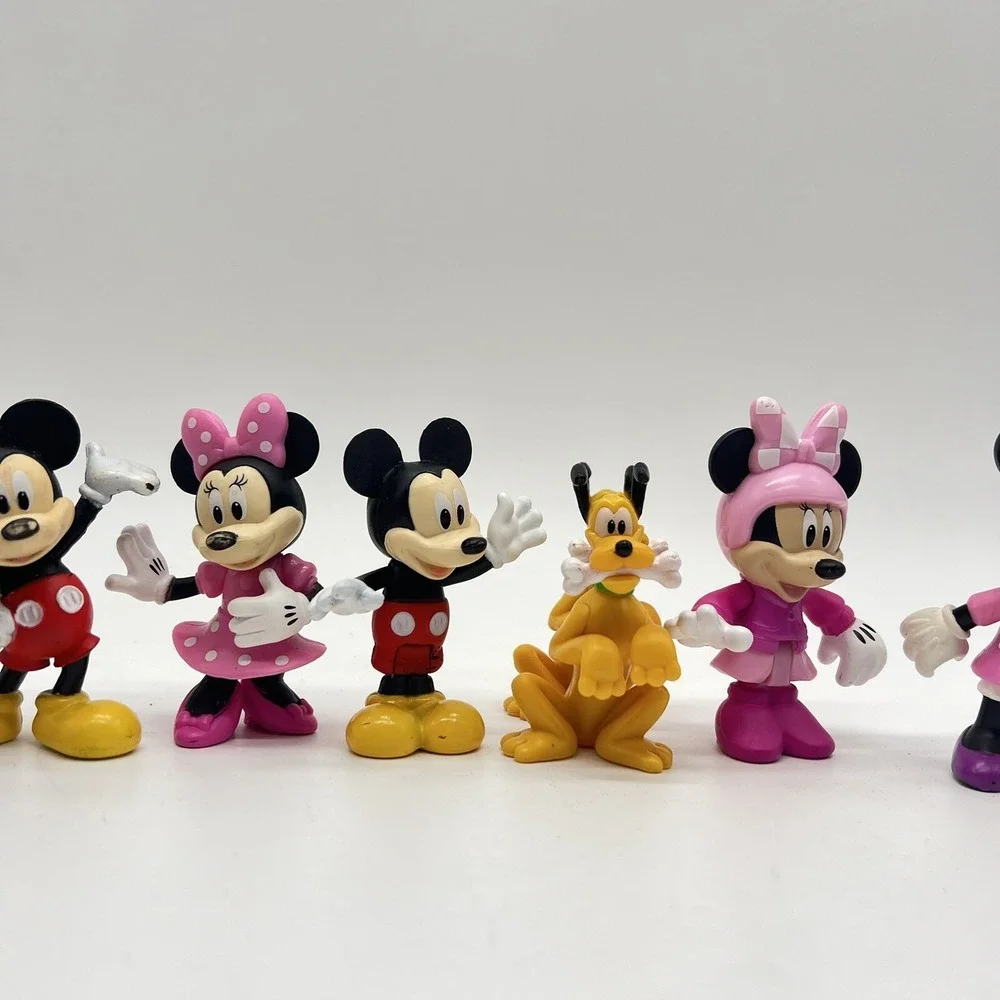 Disney Mickey Minnie‎ Pluto Goofy PVC Action Figure Cake Topper Toy Lot Of 10